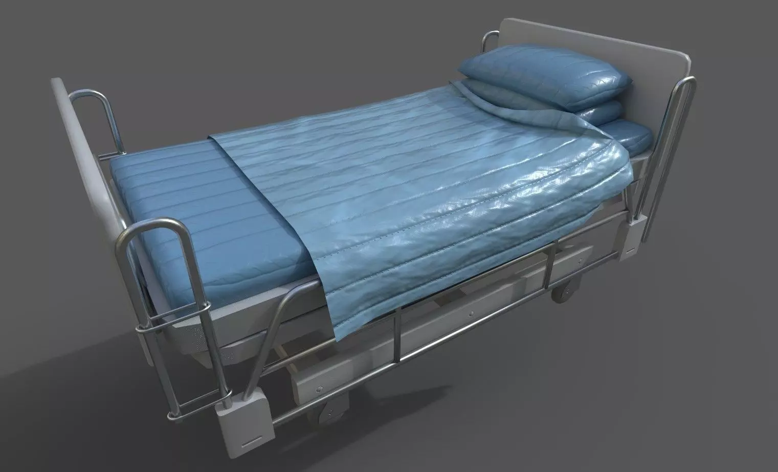 Hospital Bed Low-poly 3D model_0