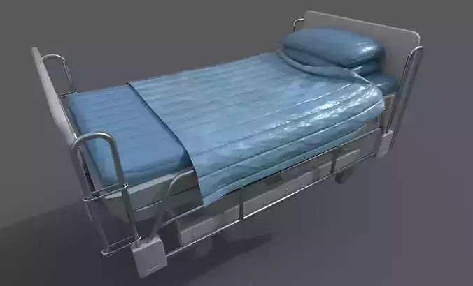Hospital Bed Low-poly 3D model