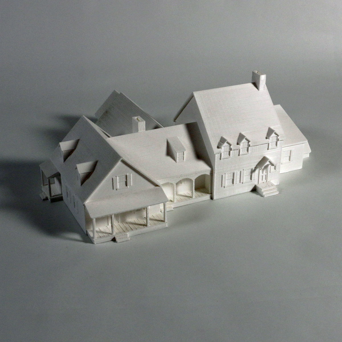 Colonial Revival Farm House 3D print model_4