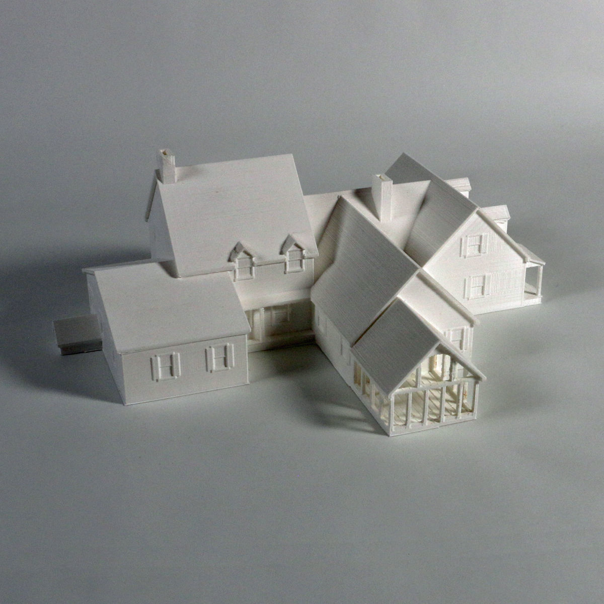 Colonial Revival Farm House 3D print model_5