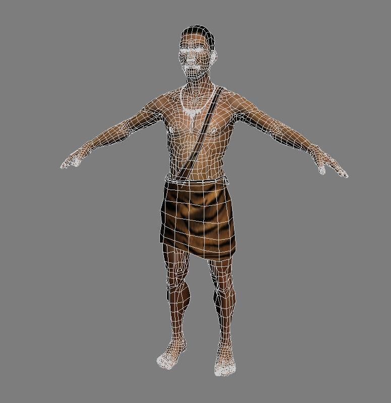 primitive ancients forefathers hominids eld Low-poly 3D model_3