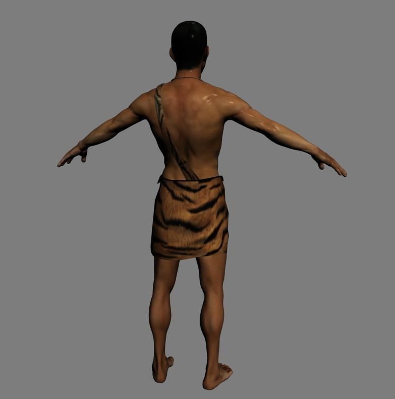 primitive ancients forefathers hominids eld Low-poly 3D model_4