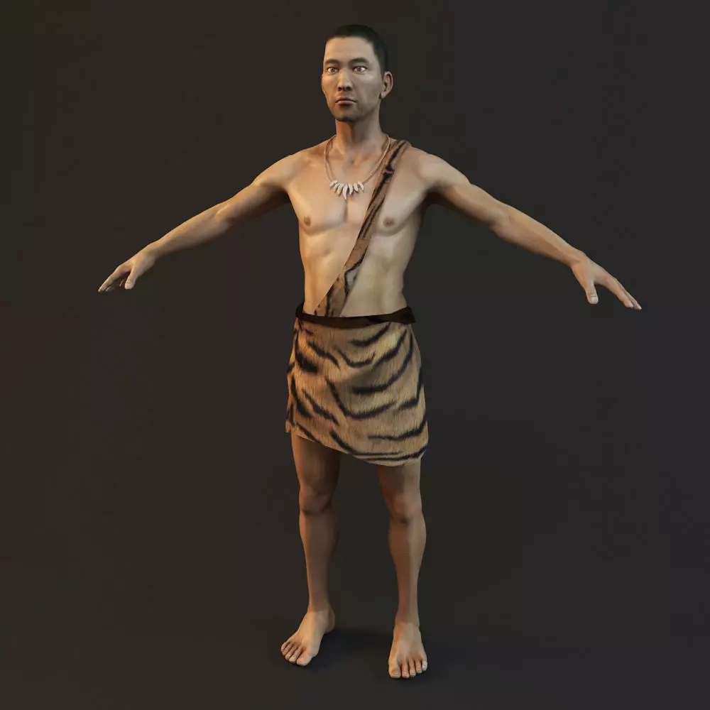 primitive ancients forefathers hominids eld Low-poly 3D model_0