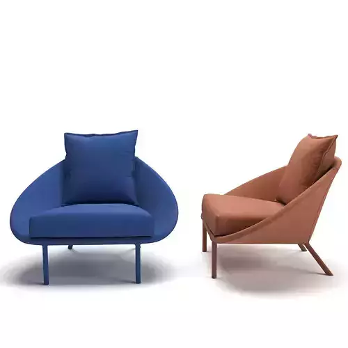 LEM-Armchair-Miniforms lounge chair orange