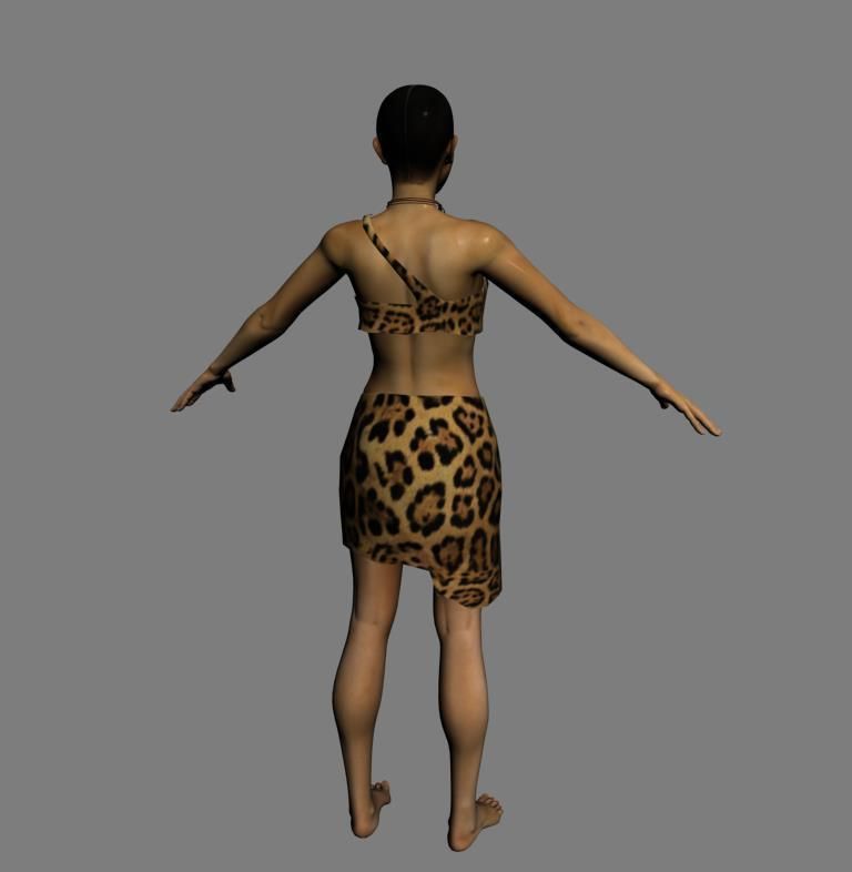 primitive ancients forefathers hominids eld-women Low-poly 3D model_4
