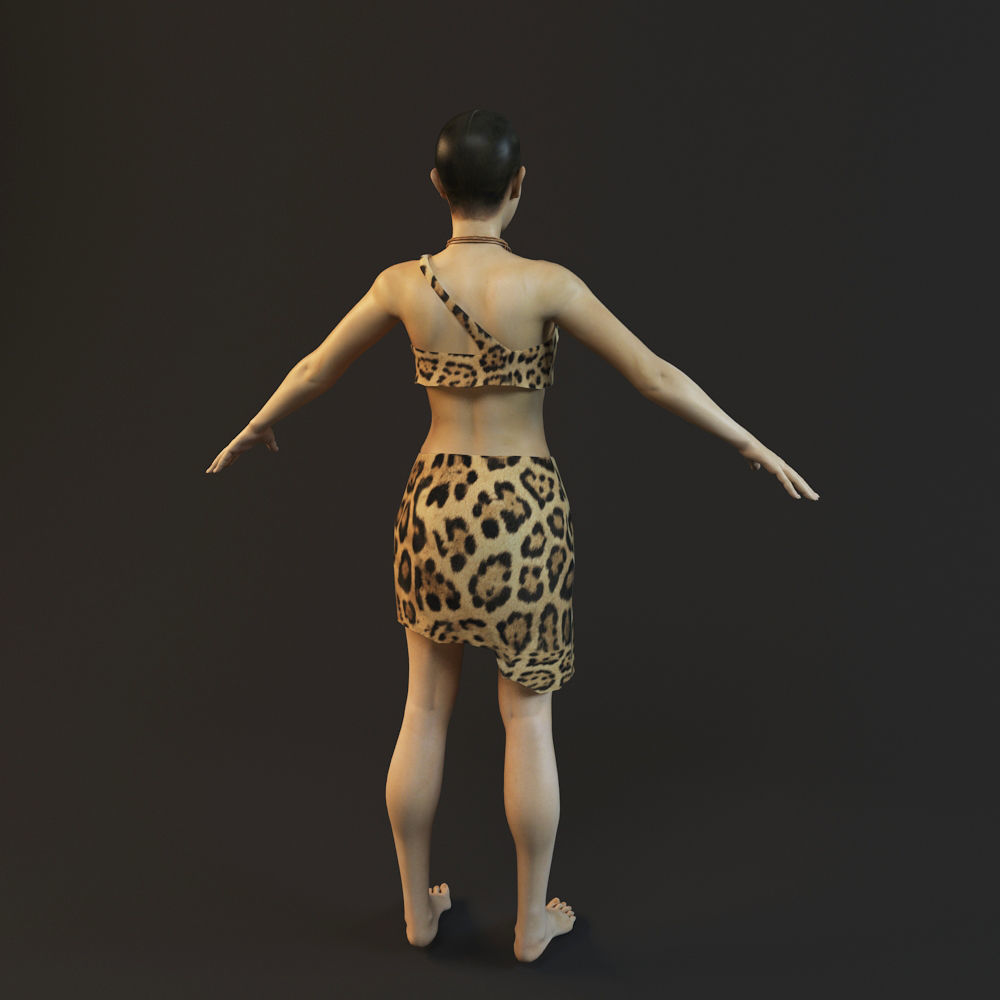 primitive ancients forefathers hominids eld-women Low-poly 3D model_1