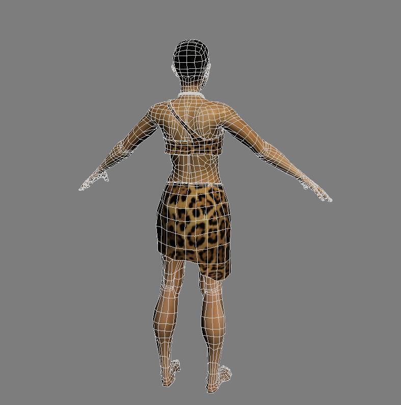 primitive ancients forefathers hominids eld-women Low-poly 3D model_5