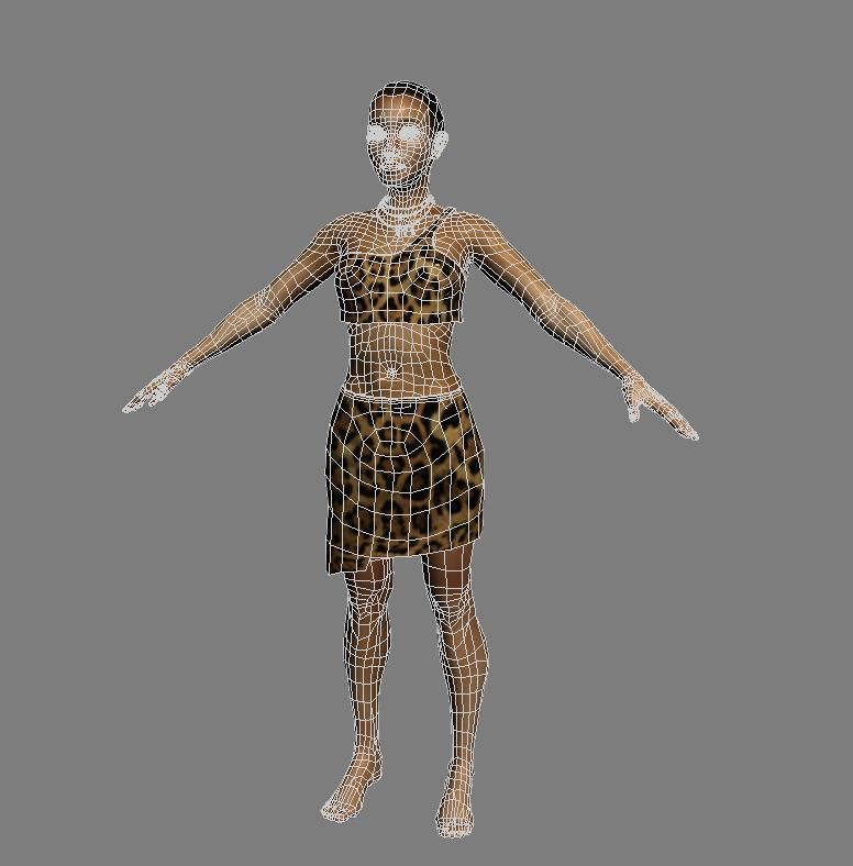 primitive ancients forefathers hominids eld-women Low-poly 3D model_3