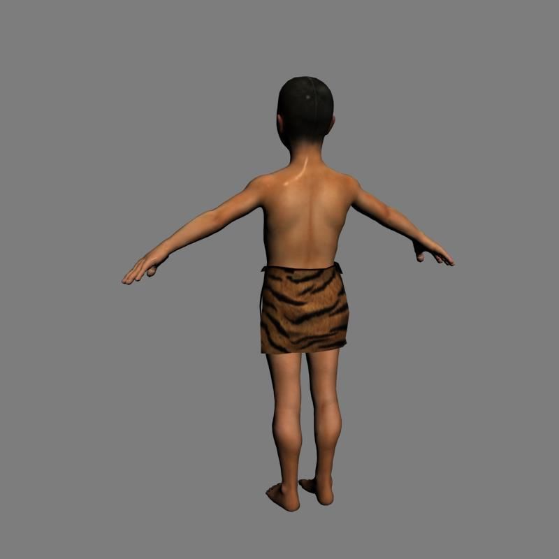 primitive ancients forefathers hominids eld- Child Low-poly 3D model_4