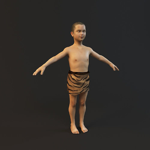 primitive ancients forefathers hominids eld- Child Low-poly 3D model
