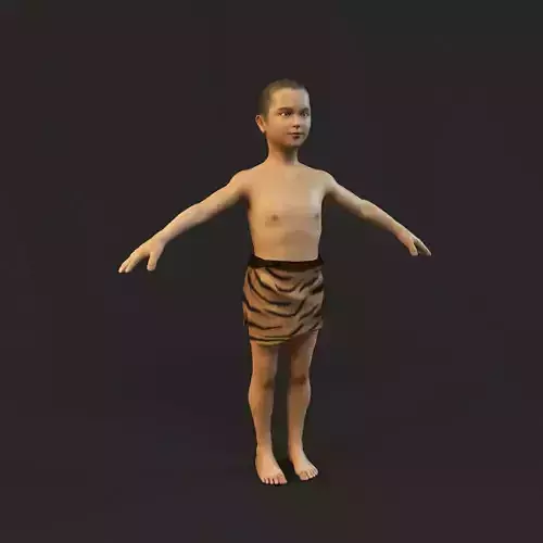 primitive ancients forefathers hominids eld- Child Low-poly 3D model