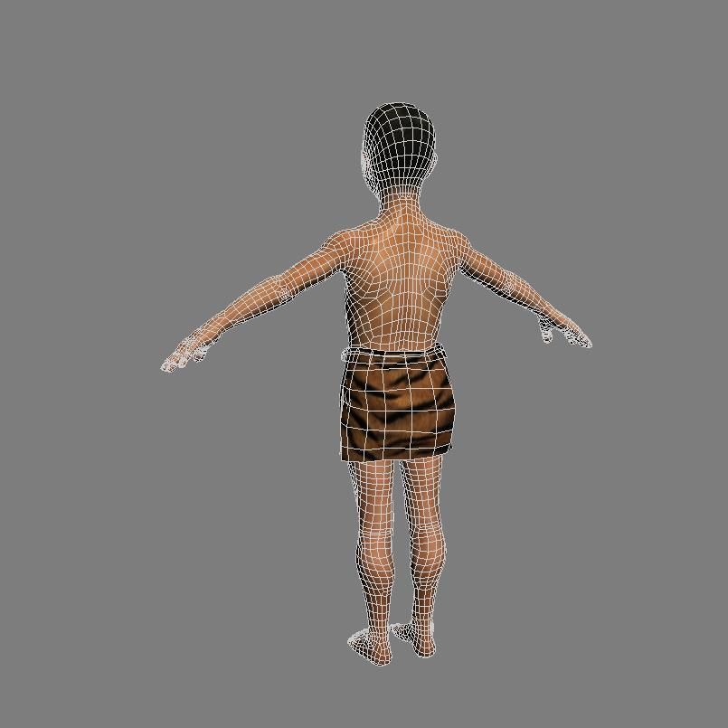primitive ancients forefathers hominids eld- Child Low-poly 3D model_5
