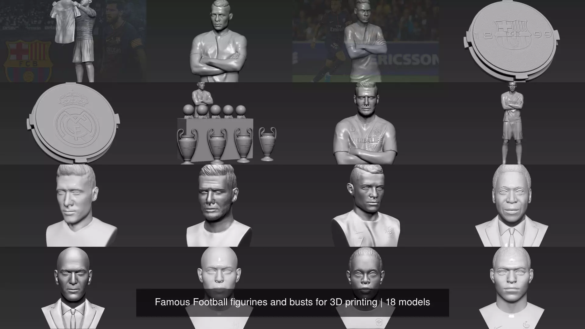 Famous Football figurines and busts for 3D printing 3D Model Collection_1
