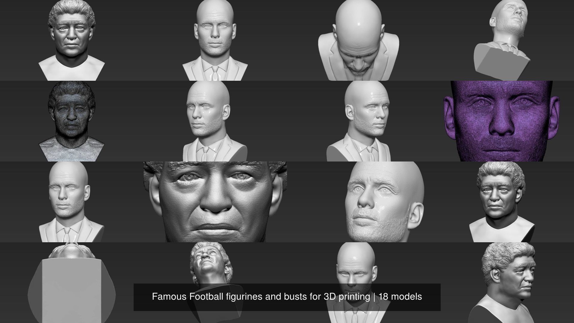 Famous Football figurines and busts for 3D printing 3D Model Collection_5