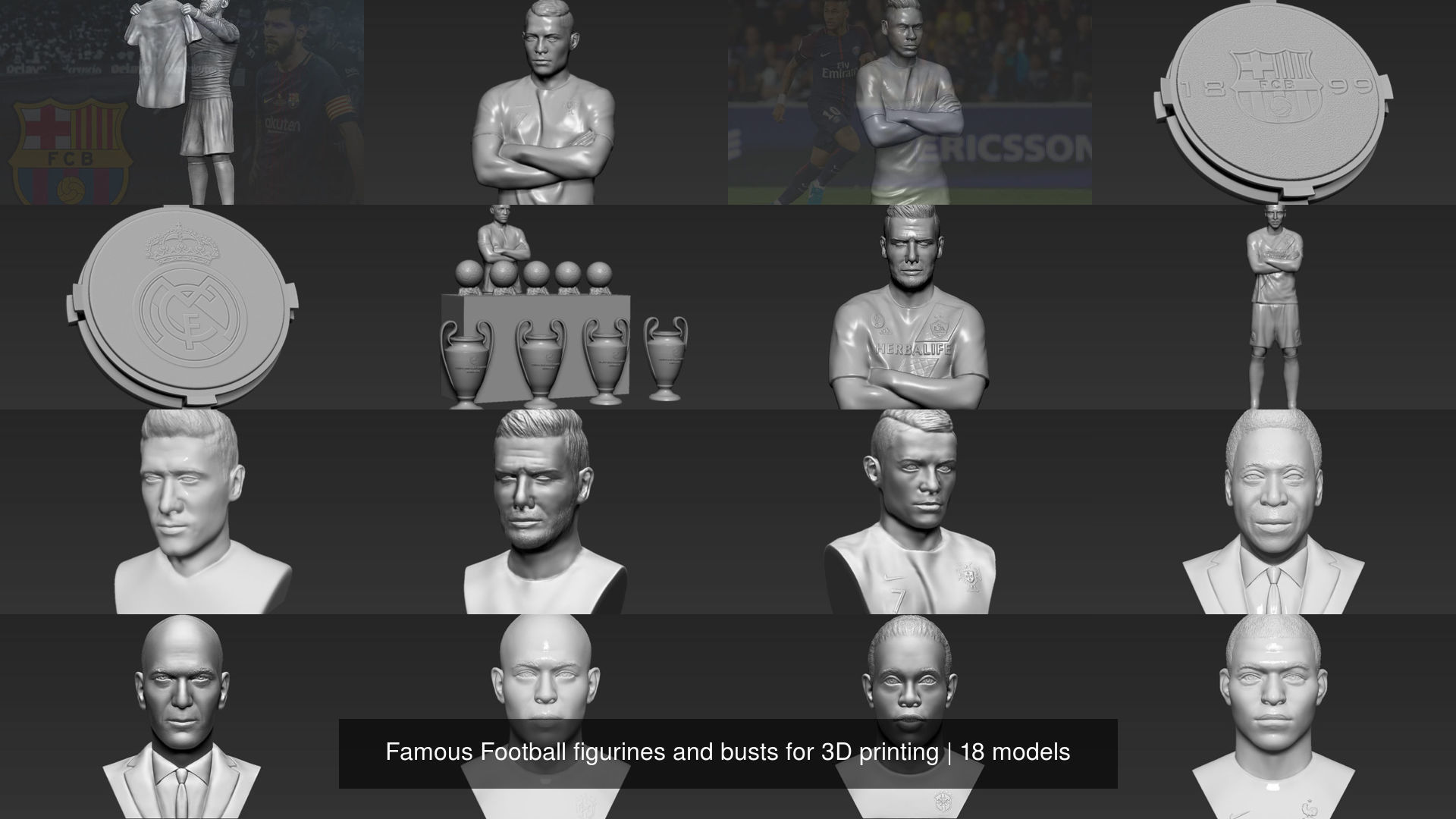 Famous Football figurines and busts for 3D printing 3D Model Collection_2