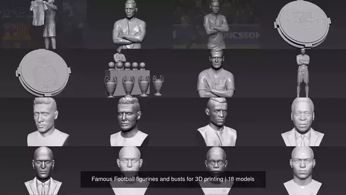 Famous Football figurines and busts for 3D printing 3D Model Collection