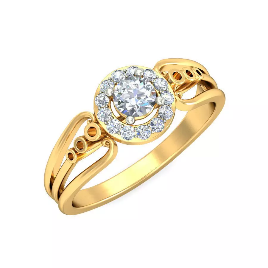 Solitaire ring 3dm stl render detail 3D print model 3D print model_0