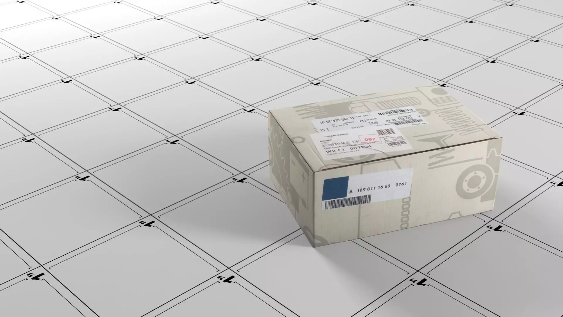 3D Model Package box Low-poly 3D model_0