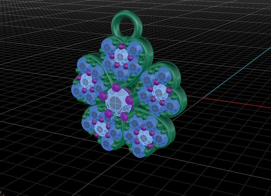 Cloverleaf Charm Pendant 3D print model_7