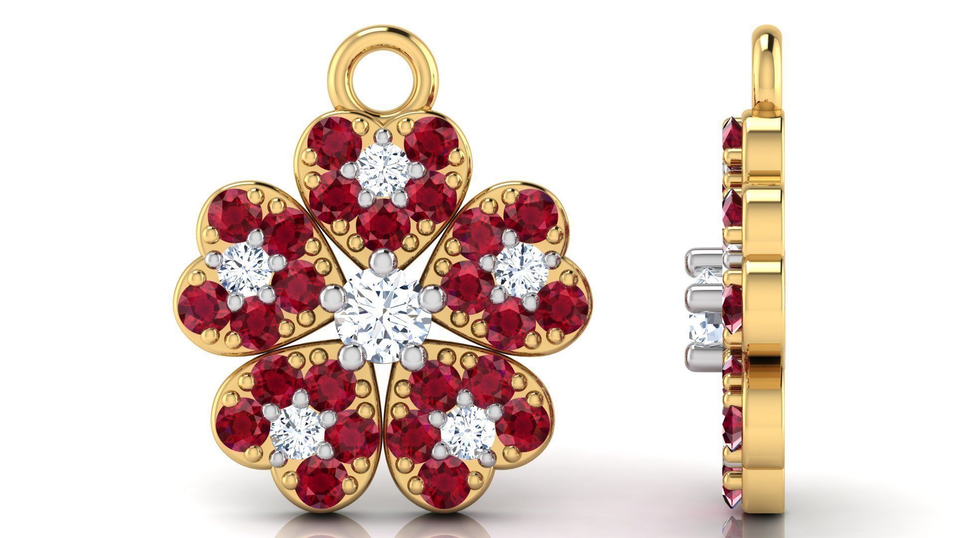 Cloverleaf Charm Pendant 3D print model_23