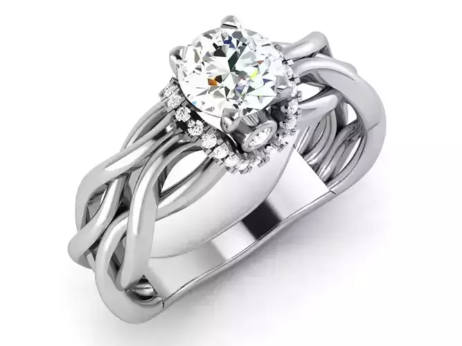 Solitaire ring 3dm stl render detail 3D print model