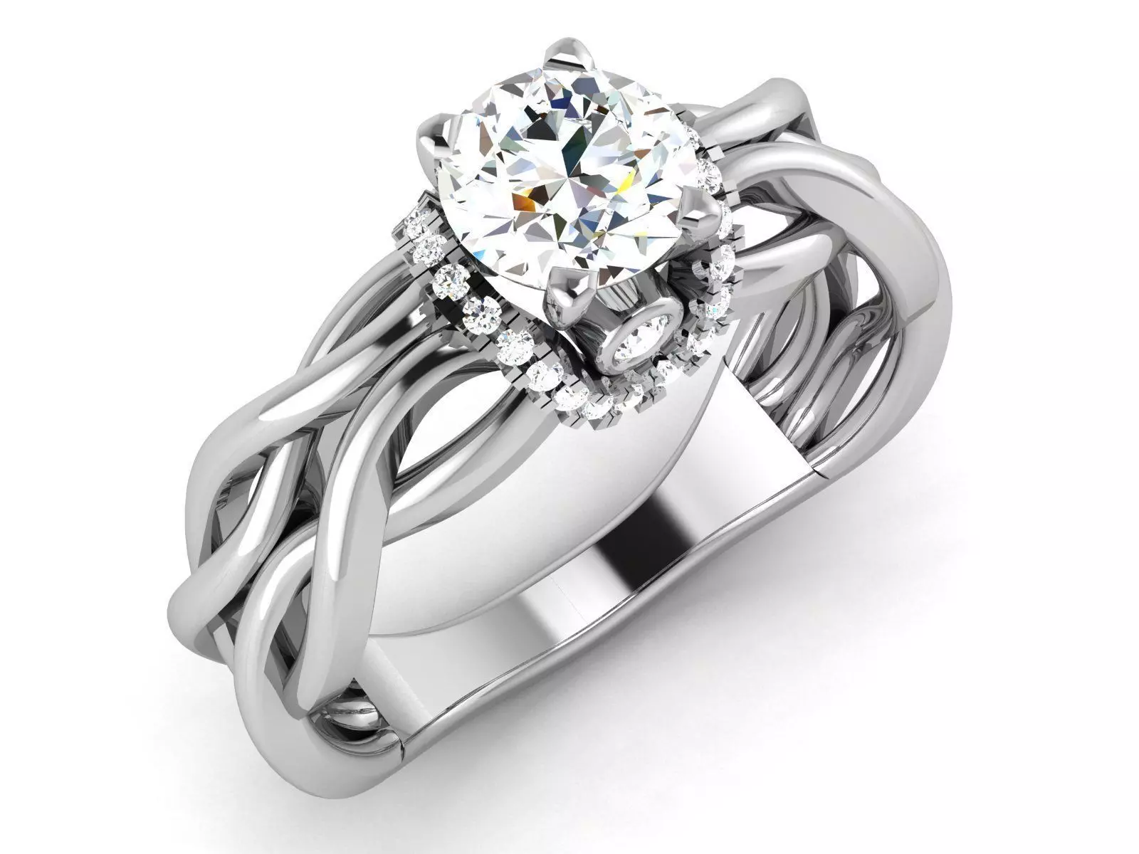 Solitaire ring 3dm stl render detail 3D print model 3D print model_0