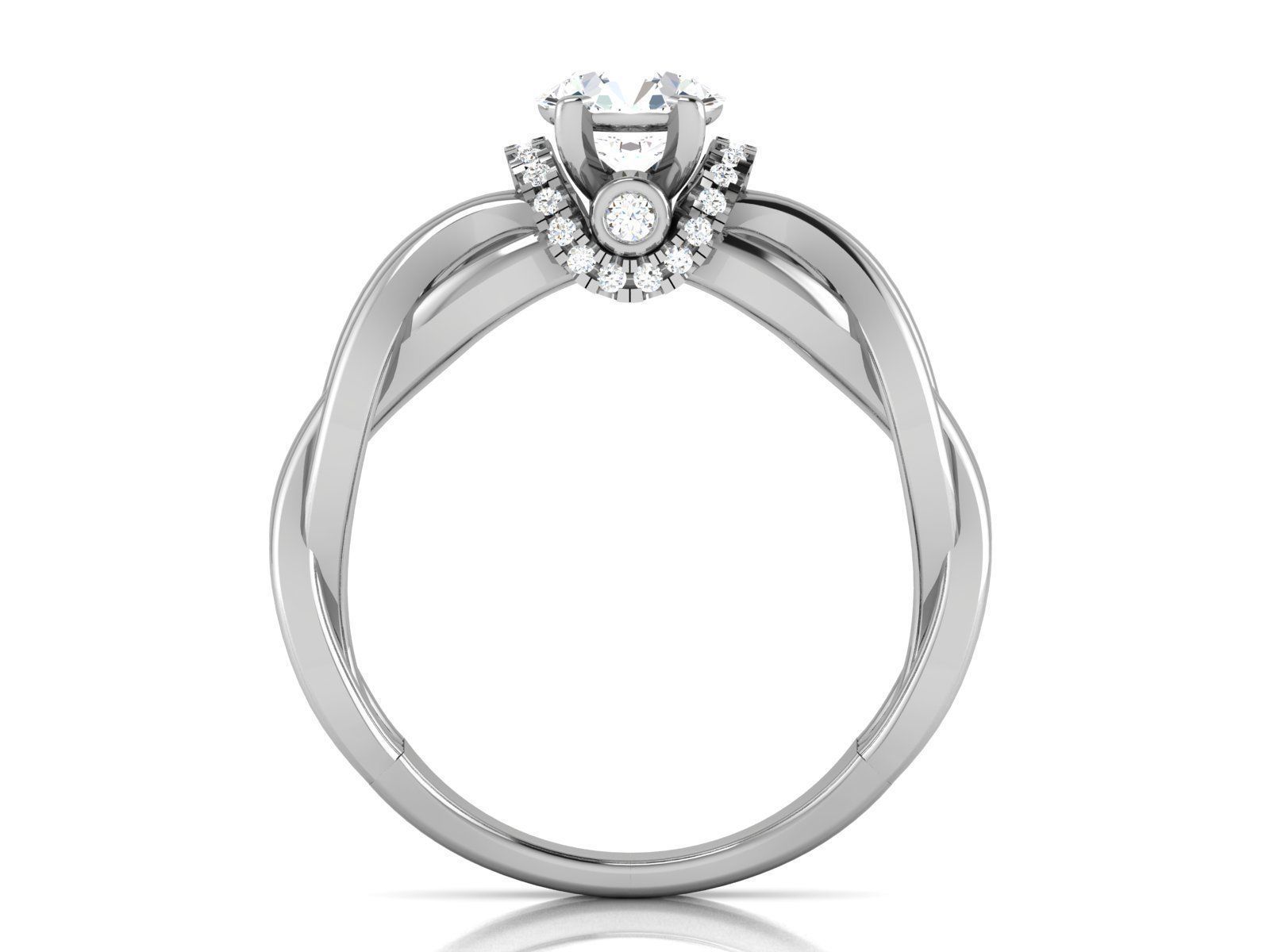 Solitaire ring 3dm stl render detail 3D print model 3D print model_2