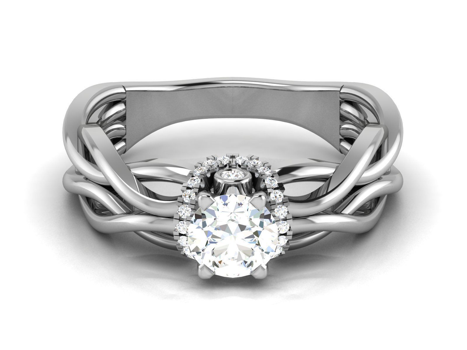 Solitaire ring 3dm stl render detail 3D print model 3D print model_6