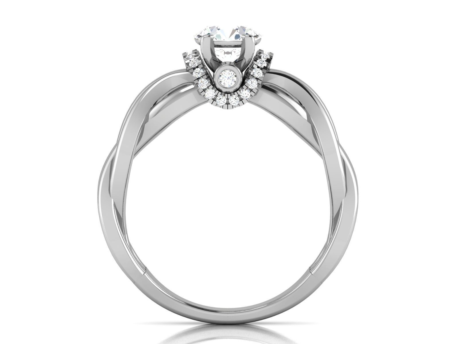 Solitaire ring 3dm stl render detail 3D print model 3D print model_3