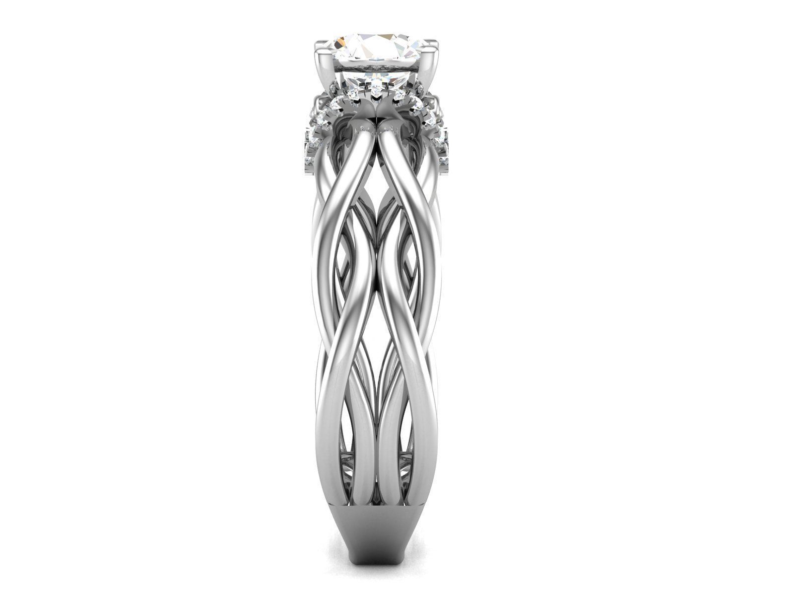 Solitaire ring 3dm stl render detail 3D print model 3D print model_4