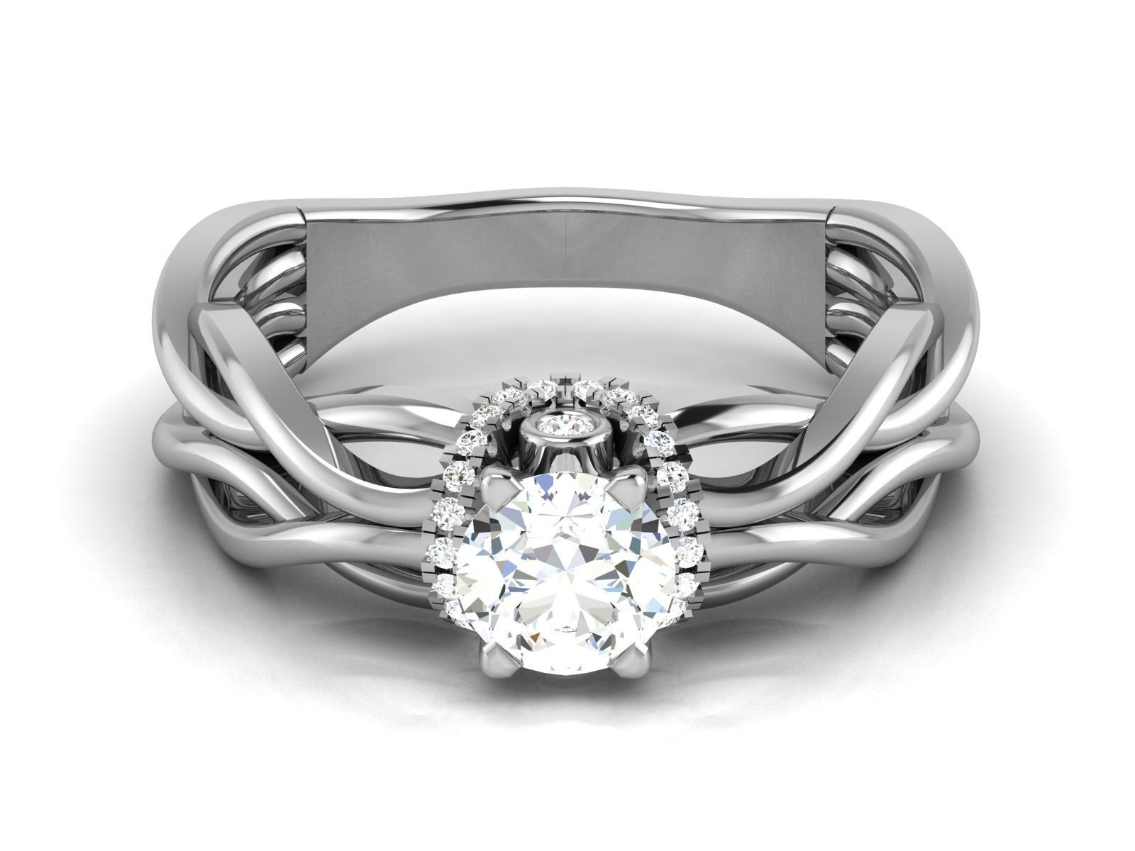 Solitaire ring 3dm stl render detail 3D print model 3D print model_7