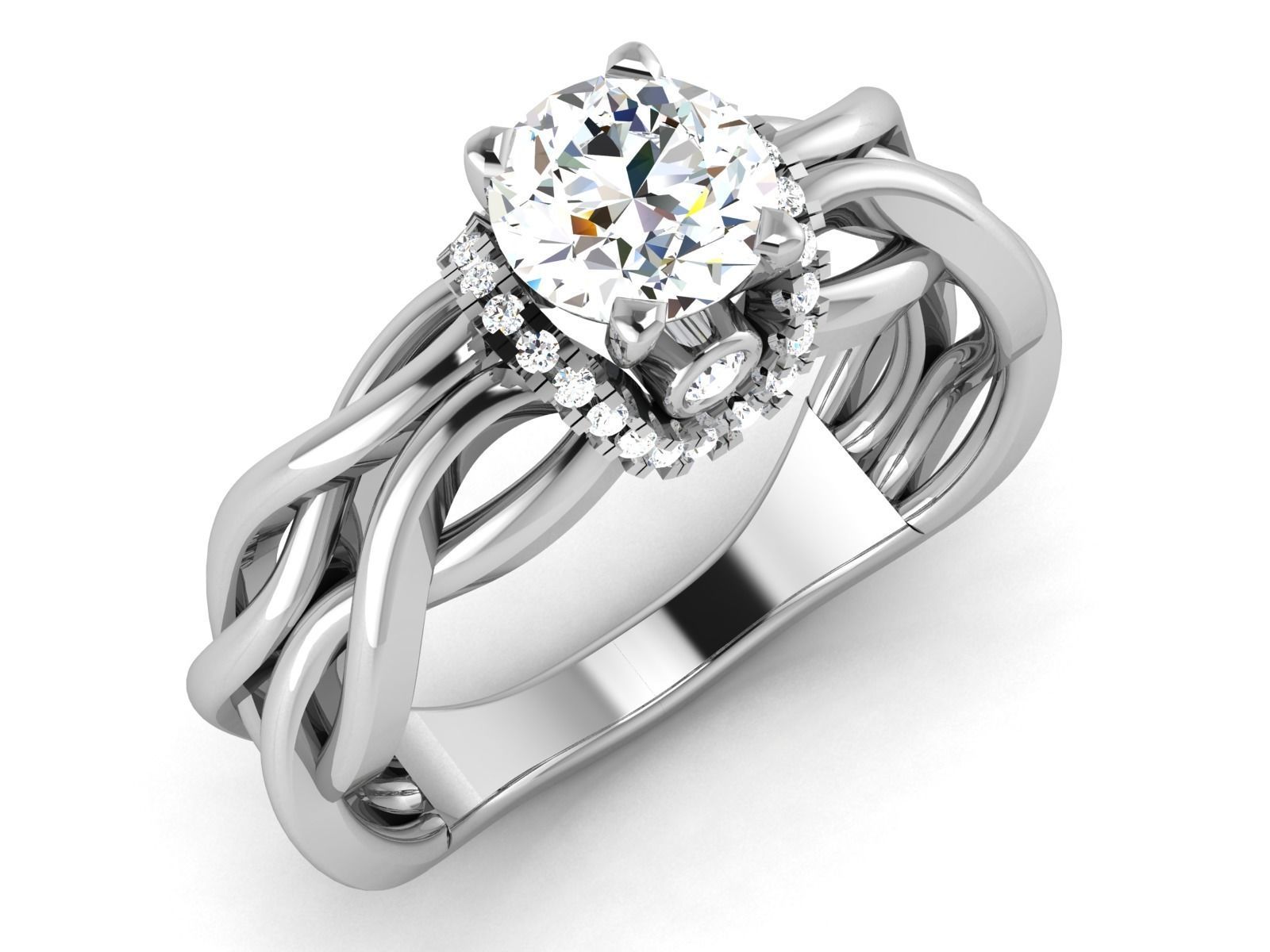 Solitaire ring 3dm stl render detail 3D print model 3D print model_1