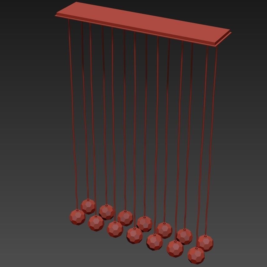 BOULE DE CRISTAL LINEAR CLUSTER CHANDELIER 48 3D model_4