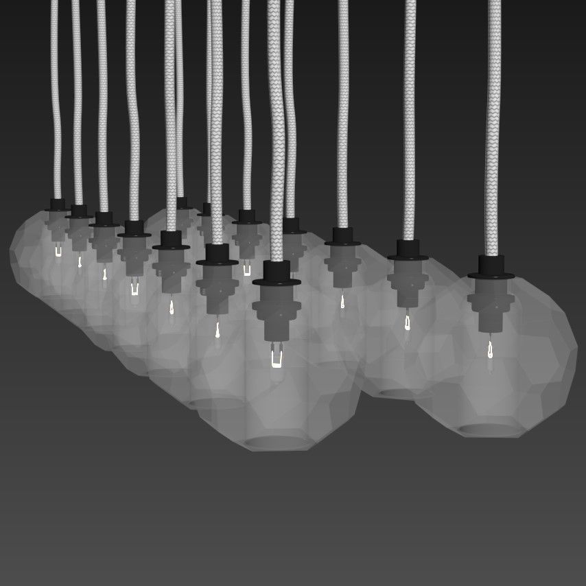 BOULE DE CRISTAL LINEAR CLUSTER CHANDELIER 48 3D model_5