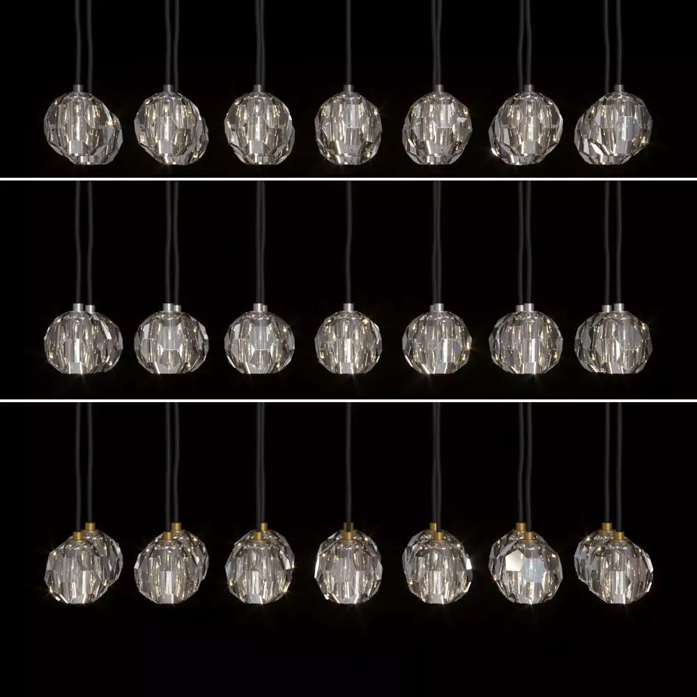 BOULE DE CRISTAL LINEAR CLUSTER CHANDELIER 48 3D model_0