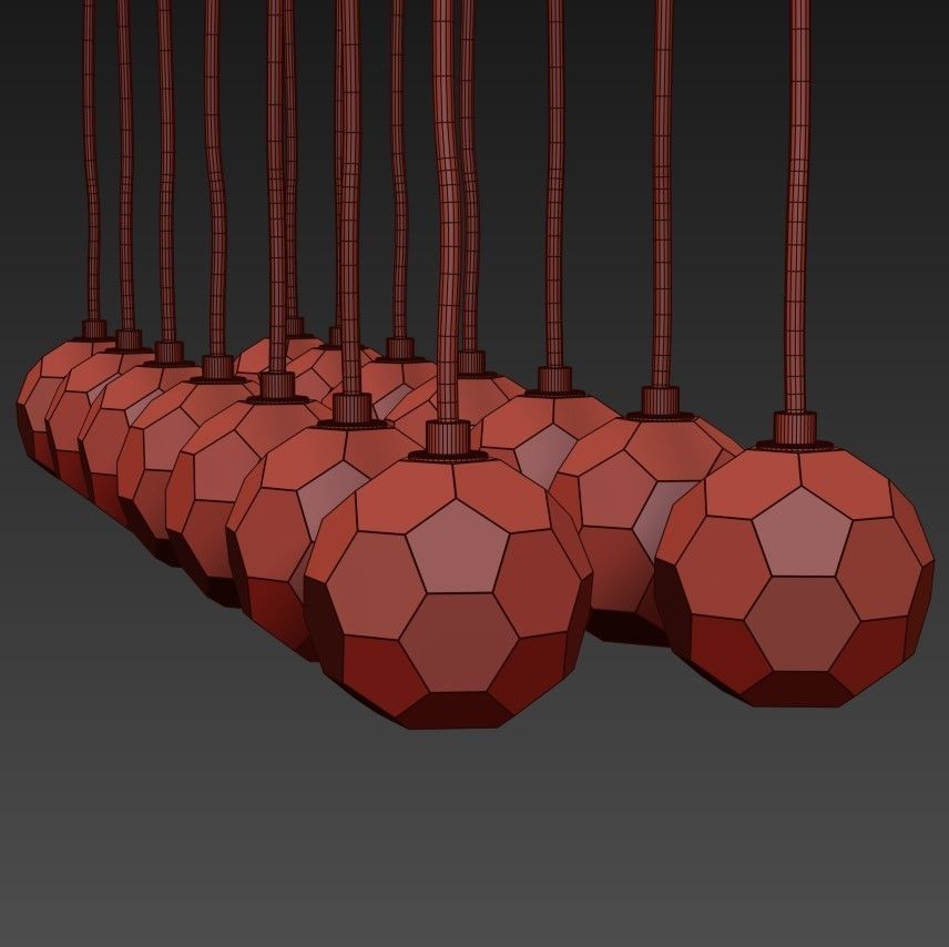 BOULE DE CRISTAL LINEAR CLUSTER CHANDELIER 48 3D model_6