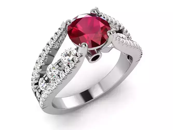 Solitaire ring 3dm stl render detail 3D print model