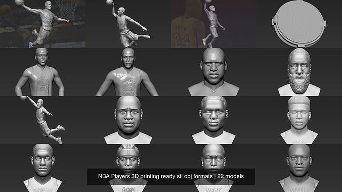 NBA Players 3D printing ready stl obj formats 3D Model Collection