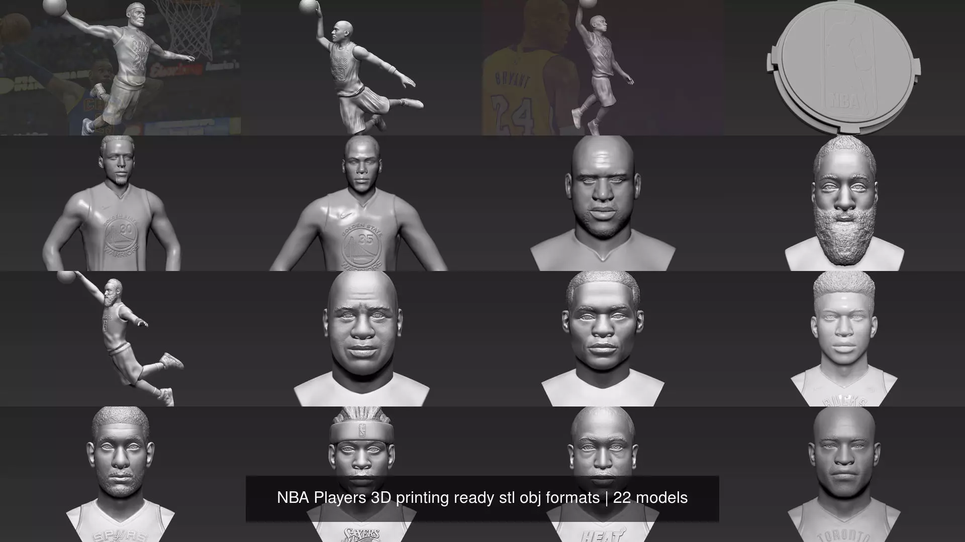 NBA Players 3D printing ready stl obj formats 3D Model Collection_0
