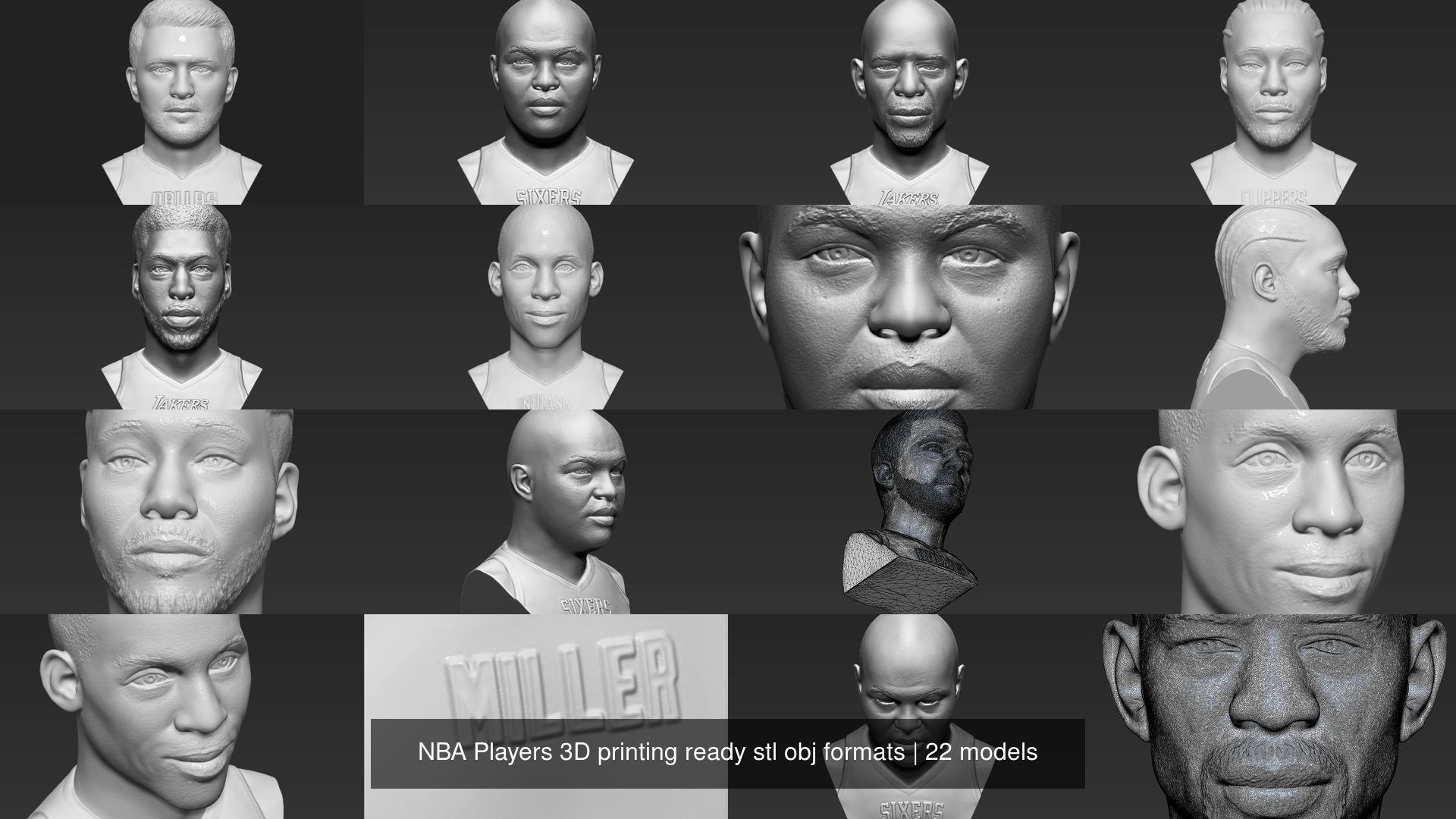 NBA Players 3D printing ready stl obj formats 3D Model Collection_3