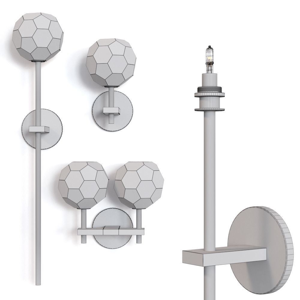 Restoration Hardware BOULE DE CRISTAL SCONCE SET 3D model_2