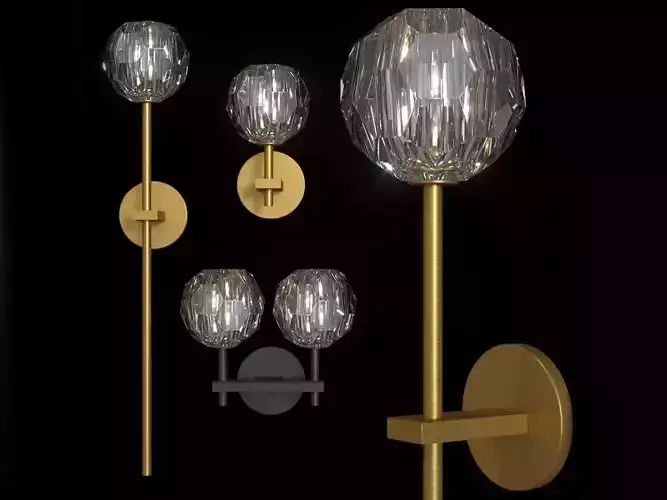 Restoration Hardware BOULE DE CRISTAL SCONCE SET  3D model