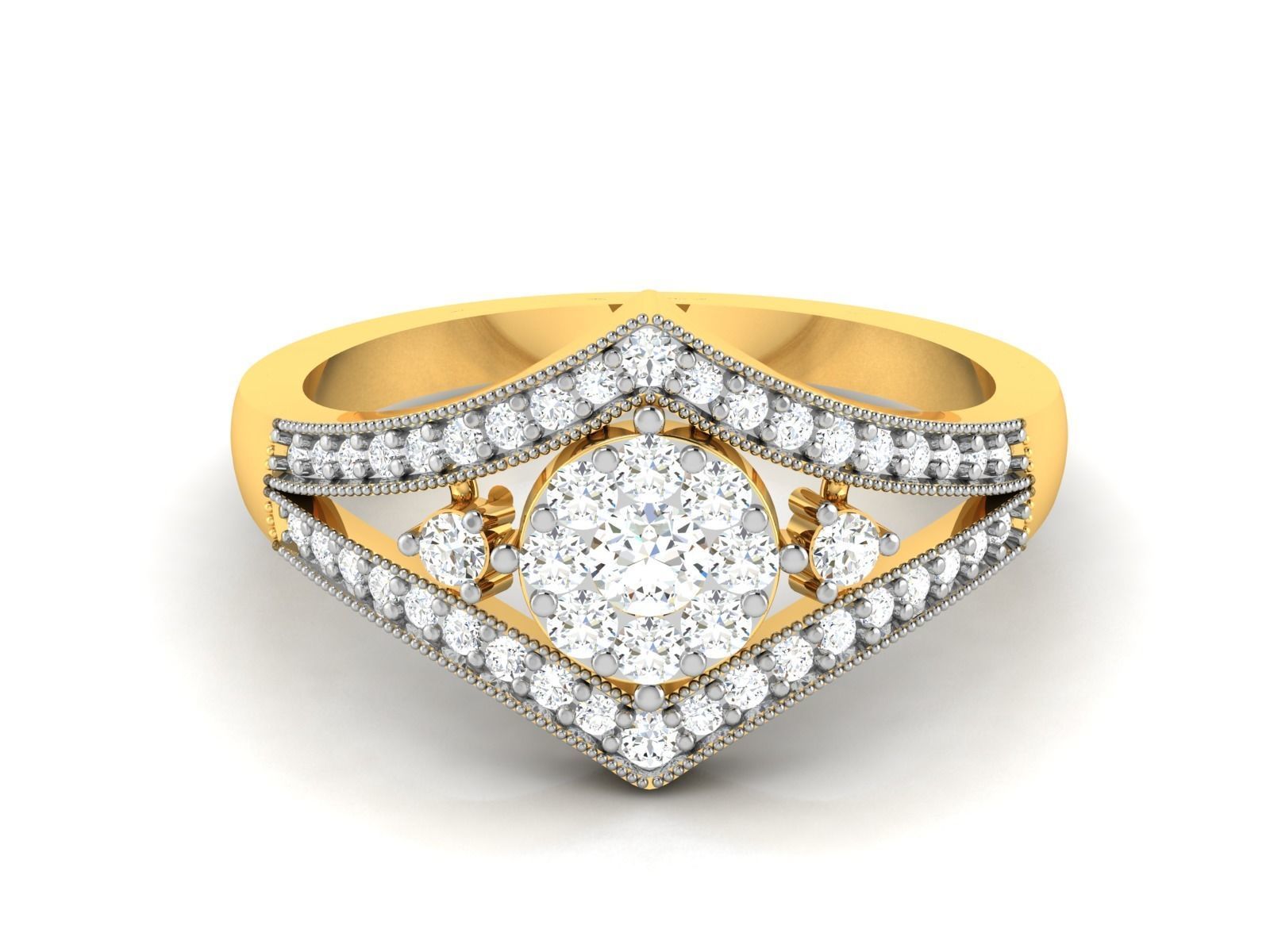 Solitaire ring 3dm stl render detail 3D print model 3D print model_3
