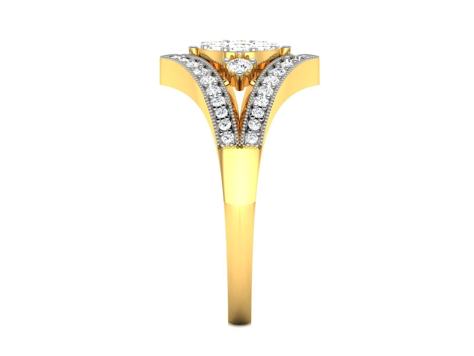 Solitaire ring 3dm stl render detail 3D print model 3D print model_7