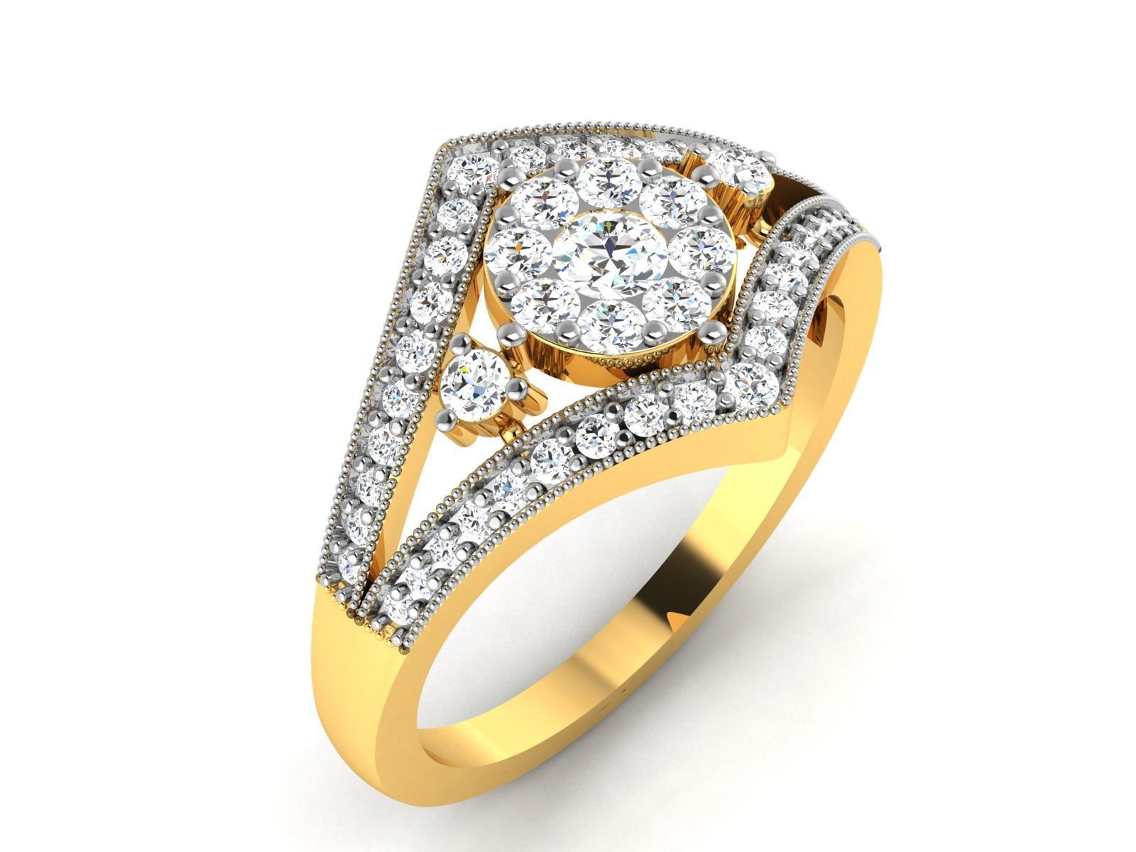 Solitaire ring 3dm stl render detail 3D print model 3D print model_8