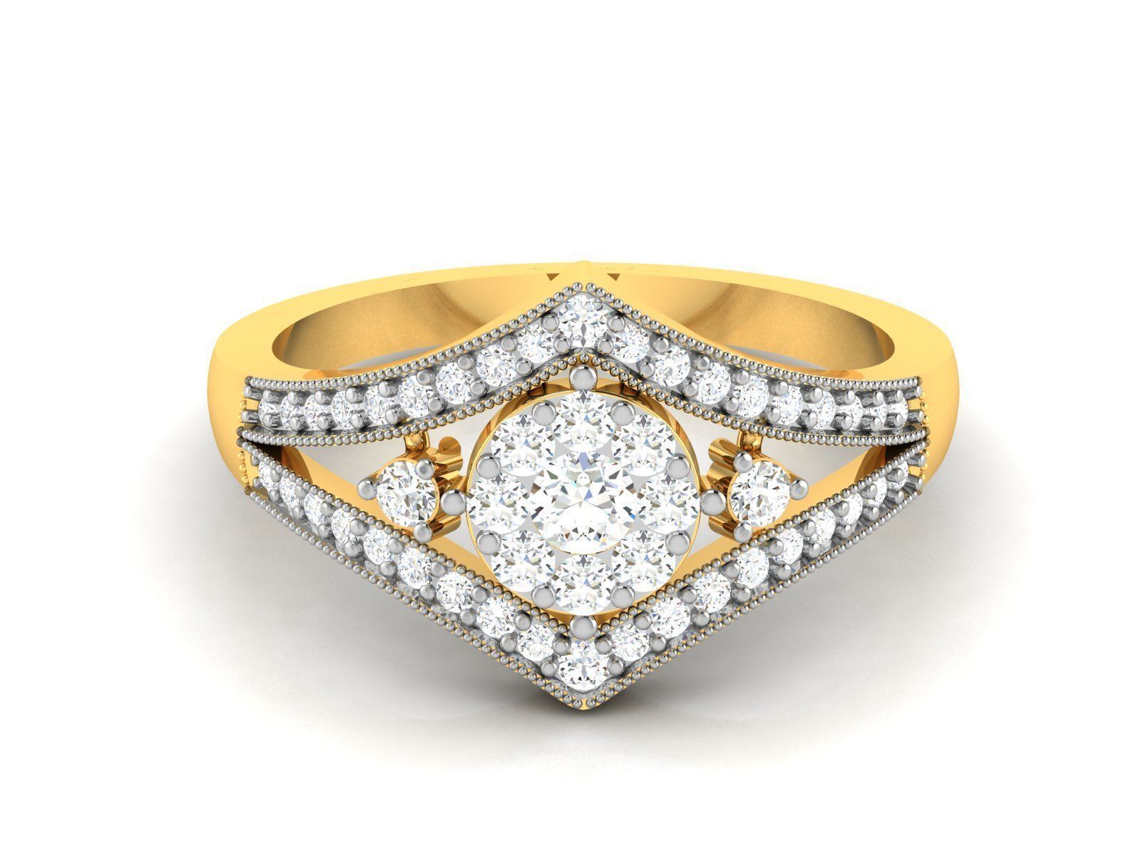 Solitaire ring 3dm stl render detail 3D print model 3D print model_4