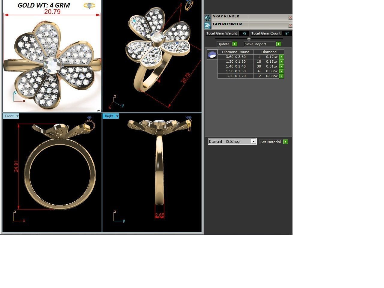 Solitaire ring 3dm stl render detail 3D print model 3D print model_1