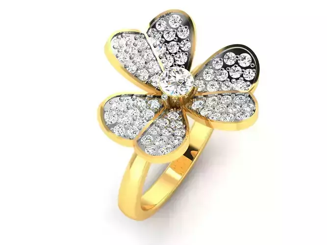 Solitaire ring 3dm stl render detail 3D print model