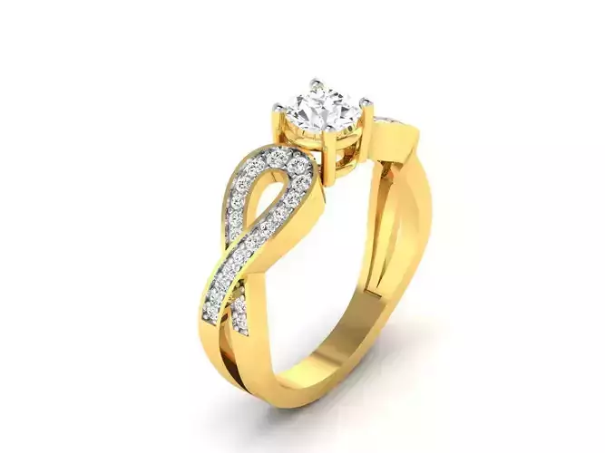 Solitaire ring 3dm stl render detail 3D print model