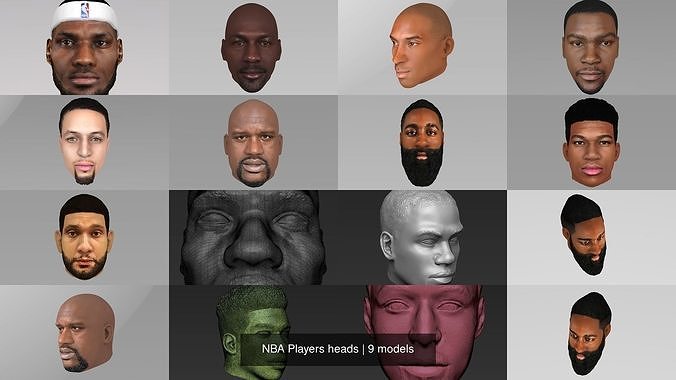 NBA Players heads 3D Model Collection